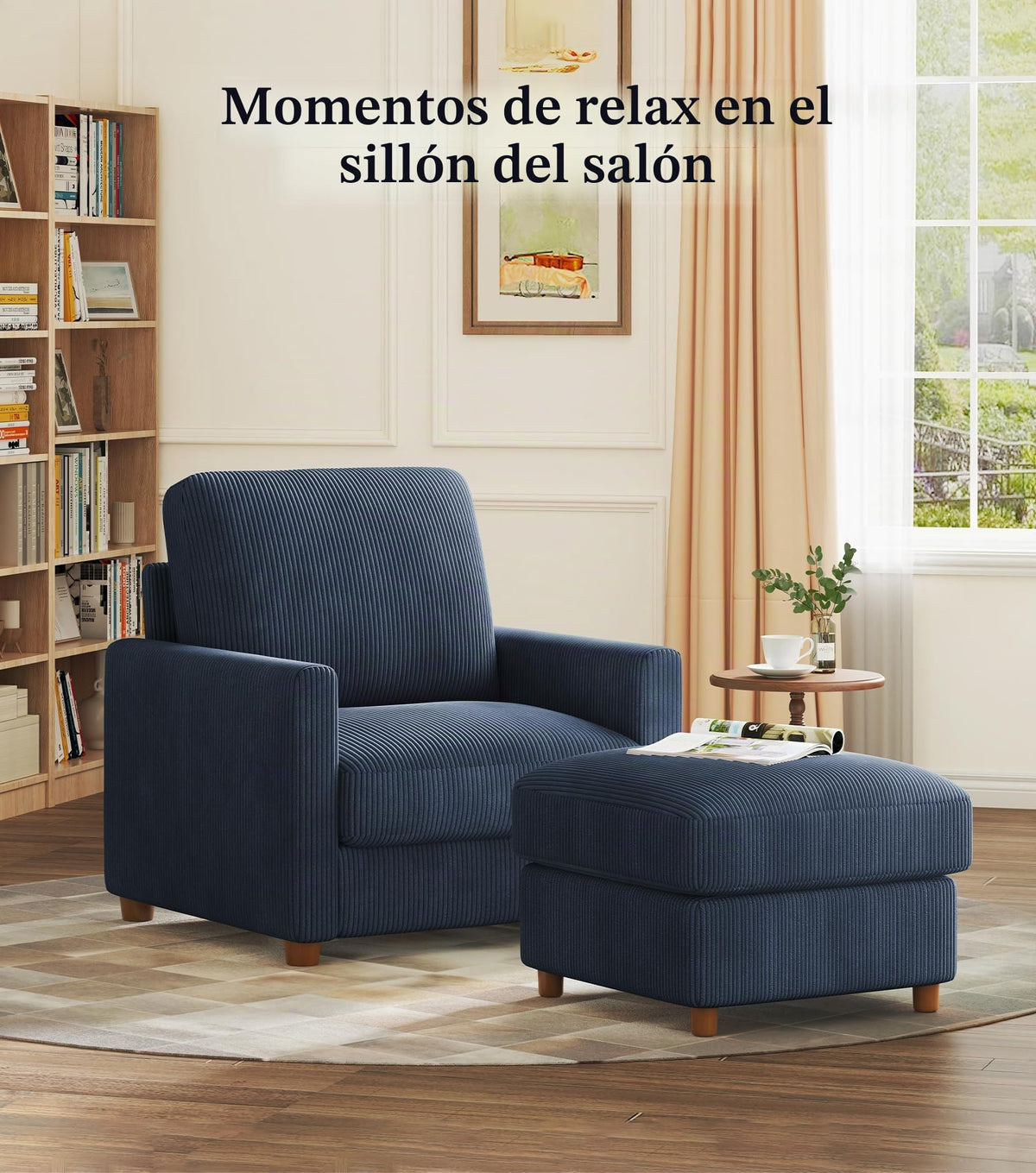 Kidirect Sofá de Pana de 3 plazas, 221 cm cómodo sofá de 53 cm Asientos Extra Profundos, sofá de salón Montaje sin Herramientas sofá Grande con 2 Cojines, sofá Moderno para Oficina,Verde Bosque