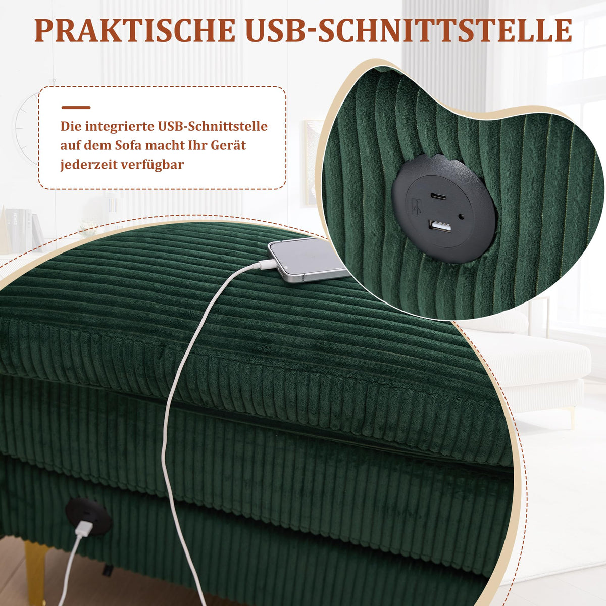 Lubvtti Sofá Moderno en U con iluminación Ambiental LED y Puerto USB+Type-C,sofá 4 plazas con 4 Cojines de Lujo y Respaldo ergonómico, sofá cheslong 4 plazas,Terciopelo,Negro