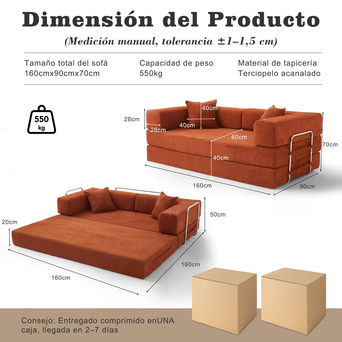 Vipbear Sofá Cama Pana 200×100×70 cm, sofá de Suelo transformable 5 en 1, Espuma de Alta Densidad, Apto para Mascotas y ergonómico, sin Montaje, Verde