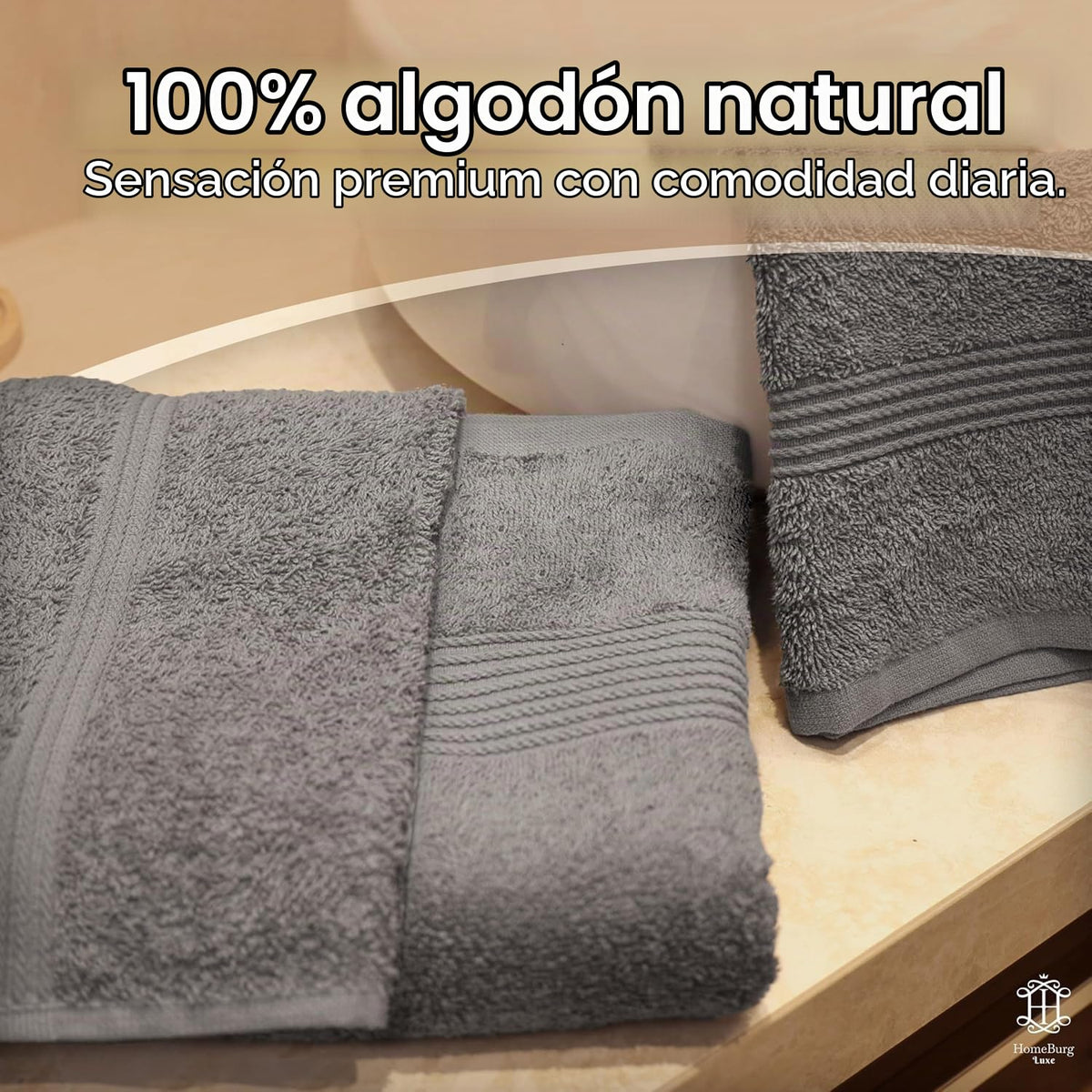 Luxe Set de Toallas 100% Algodón - 8 Piezas, 3 tamaños (30×30, 40×70 y 65×137 cm) - Suaves, absorbentes y de fácil Cuidado, Blanco