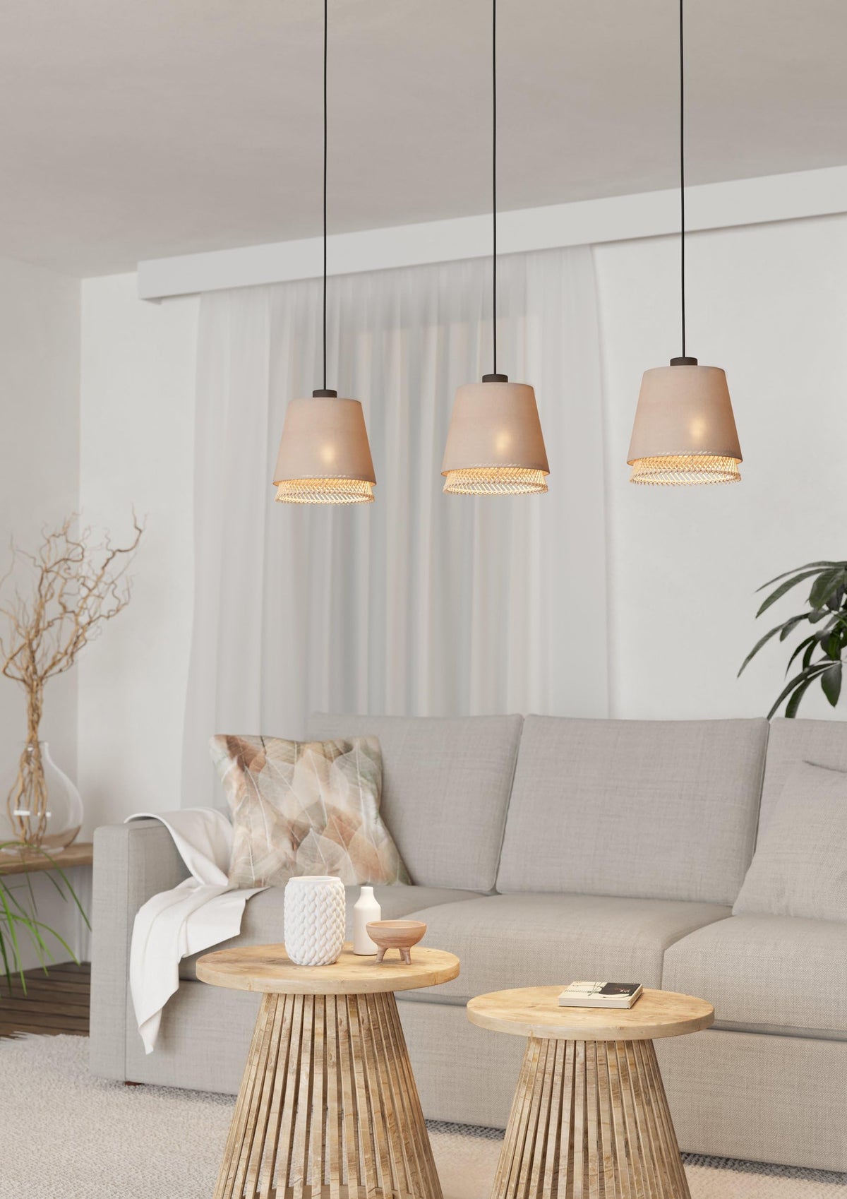 Eglo Tabley Lámpara de techo de estilo natural, adecuada para colocar
