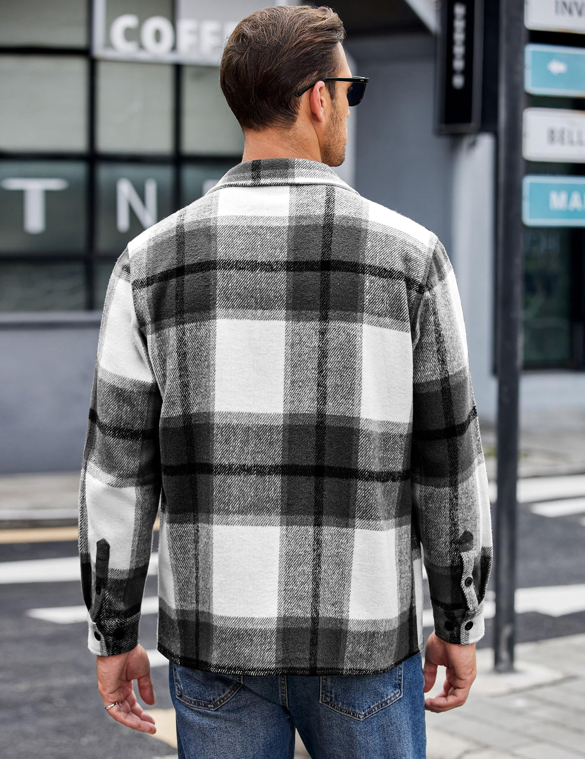 COOFANDY Sobrecamisa Hombre a Cuadros Chaqueta Leñador Casual