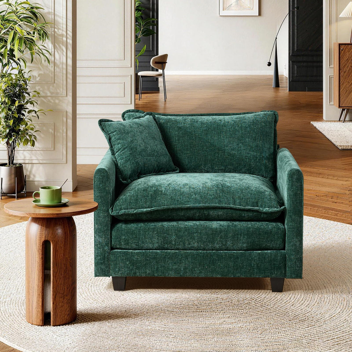 Sofá Modular Modular de 380.0 cm en Forma de L, sofás Convertibles de Gran tamaño, sofá de felpilla de 4 plazas con Asiento Profundo SleeperCloud con Almohadas y 2 otomanas para Sala de