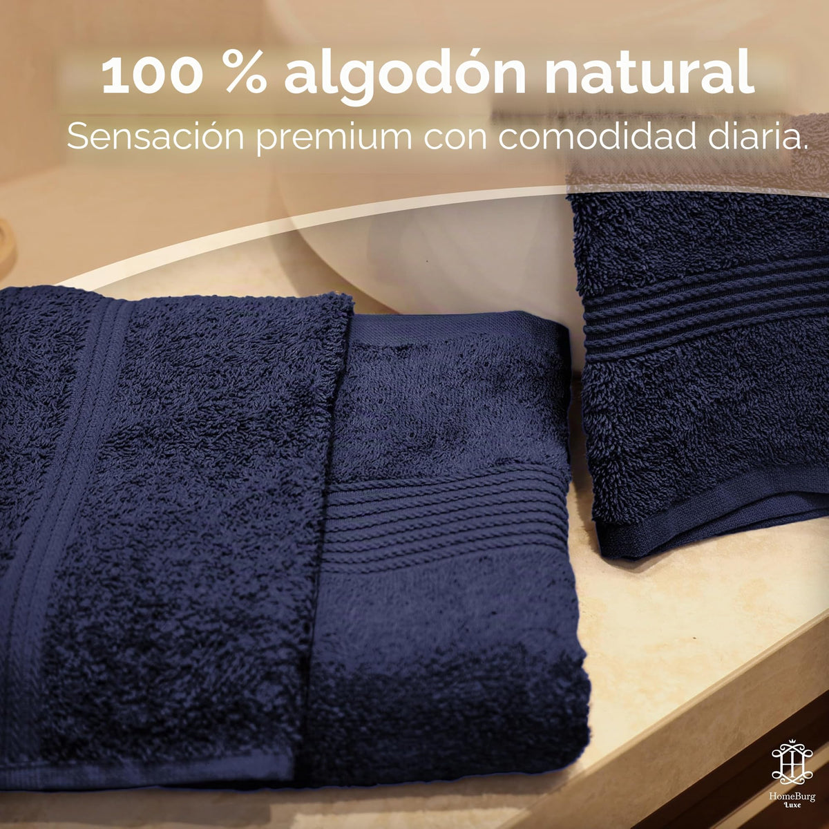 Luxe Set de Toallas 100% Algodón - 8 Piezas, 3 tamaños (30×30, 40×70 y 65×137 cm) - Suaves, absorbentes y de fácil Cuidado, Blanco
