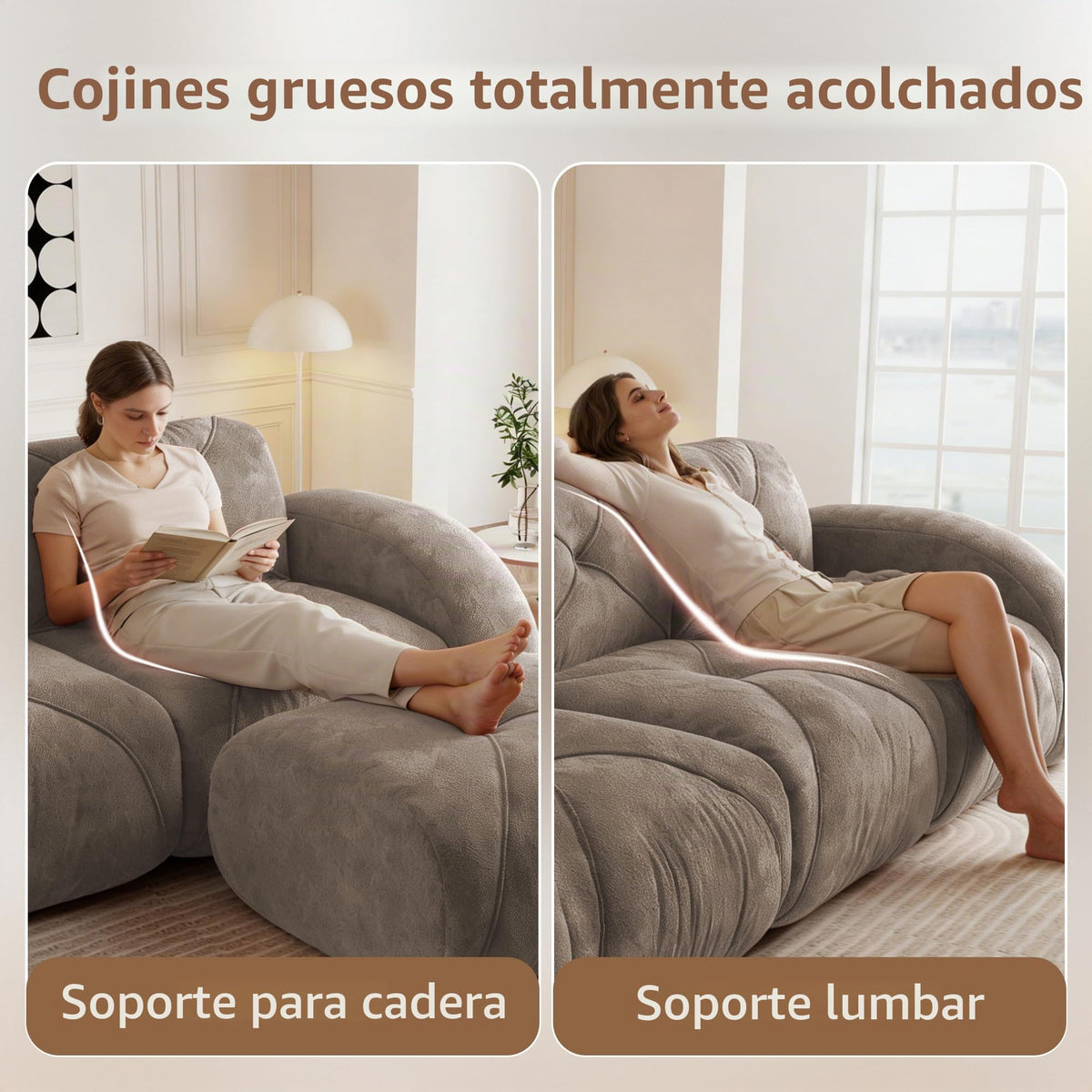 Sofá de esquina en forma de L de 4 plazas con reposapiés, sofá modular Cloud sin marcos de chenilla, sofá de estar suave, antideslizante, combinable de forma flexible, sin montaje, salón color