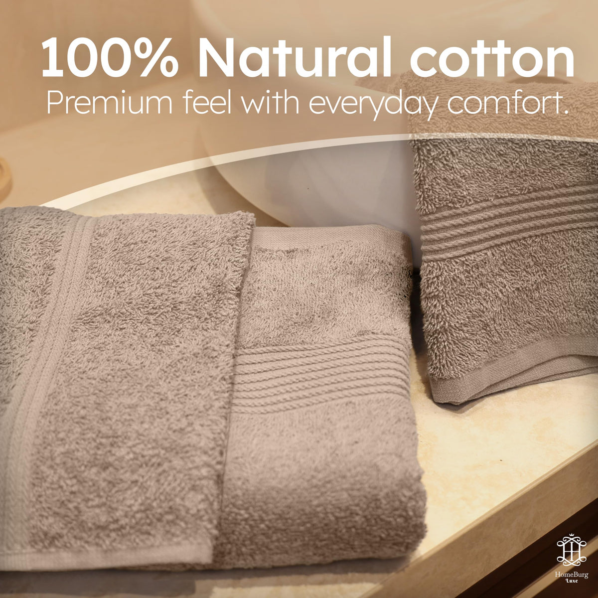 Luxe Set de Toallas 100% Algodón - 8 Piezas, 3 tamaños (30×30, 40×70 y 65×137 cm) - Suaves, absorbentes y de fácil Cuidado, Blanco