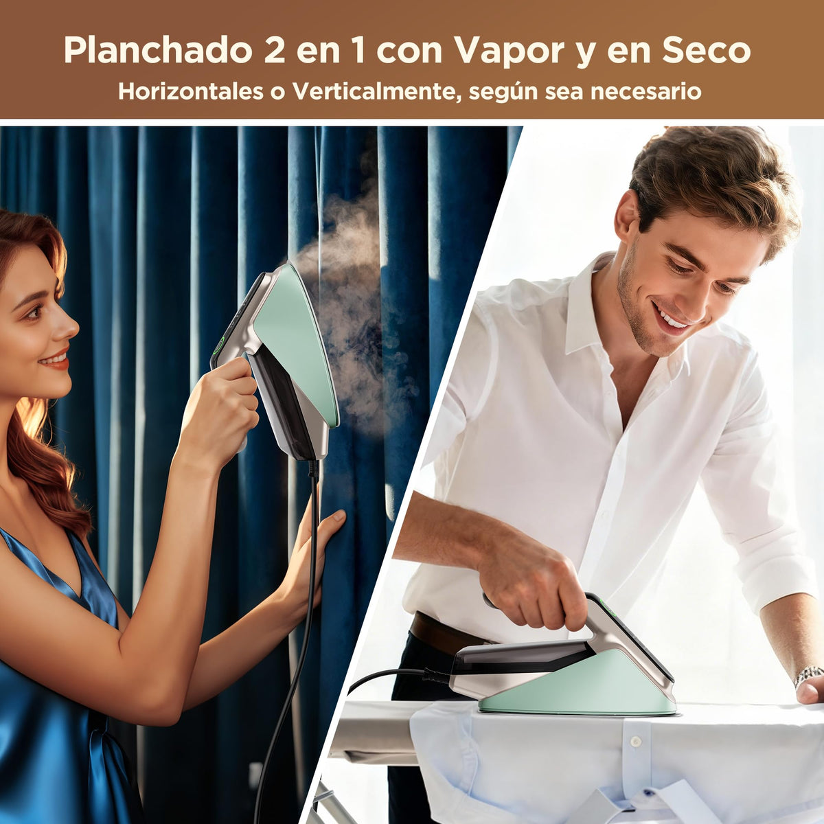 Newbealer Plancha de Vapor 2300W con Turbo Vapor,4 Temperaturas