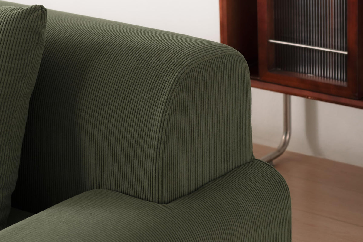 Sofá Modular 3 plazas con Chaise Longue, tapizado en Chenilla, Fundas de Cojines desenfundables (Gris Mineral, 3 plazas con Chaise Longue)
