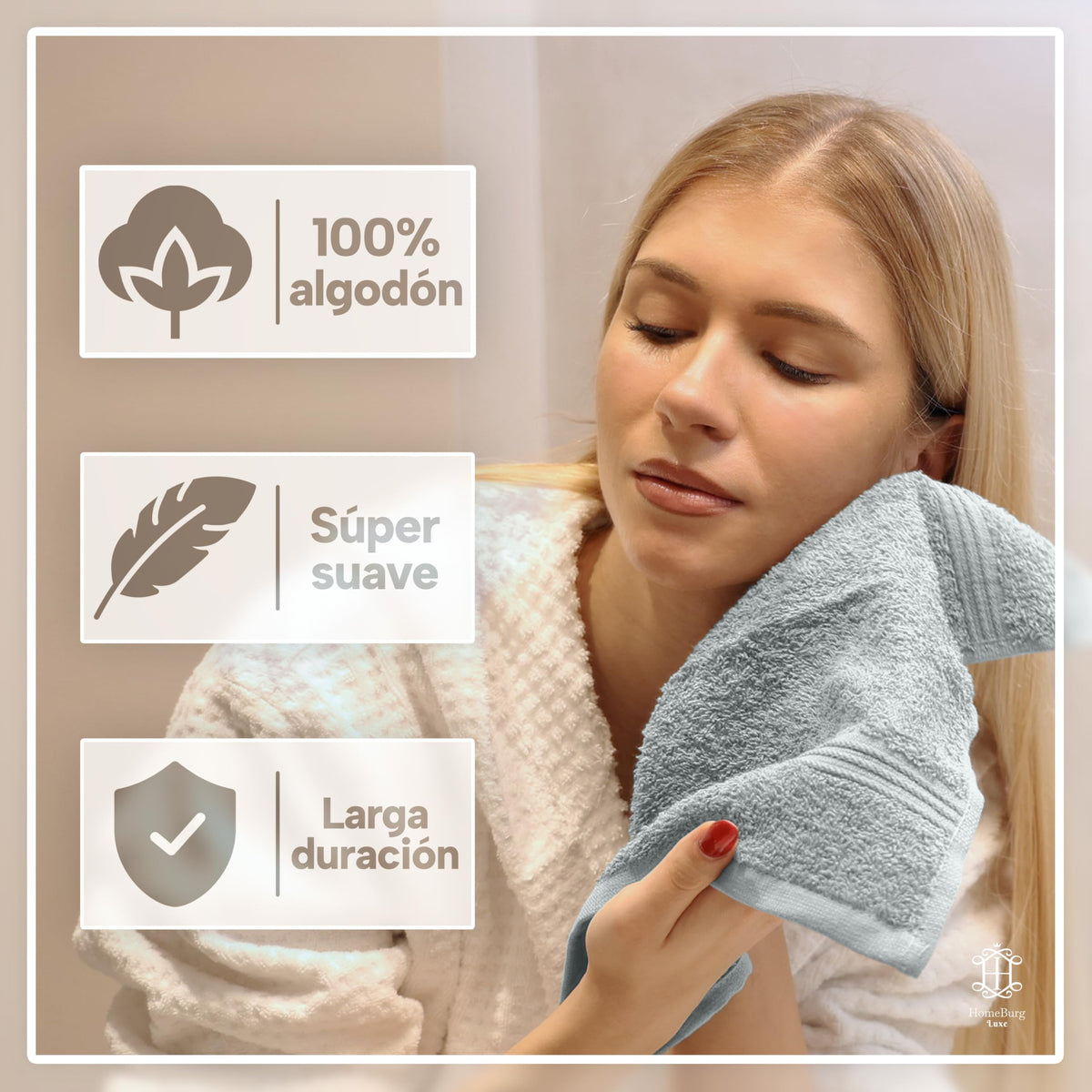 Luxe Set de 12 Toallas de Mano (Gants de Toilette) – 100% Algodón, Suaves & Absorbentes, Fáciles de Mantener, Premium para el Rostro, 30×30 cm, Verde Salvia