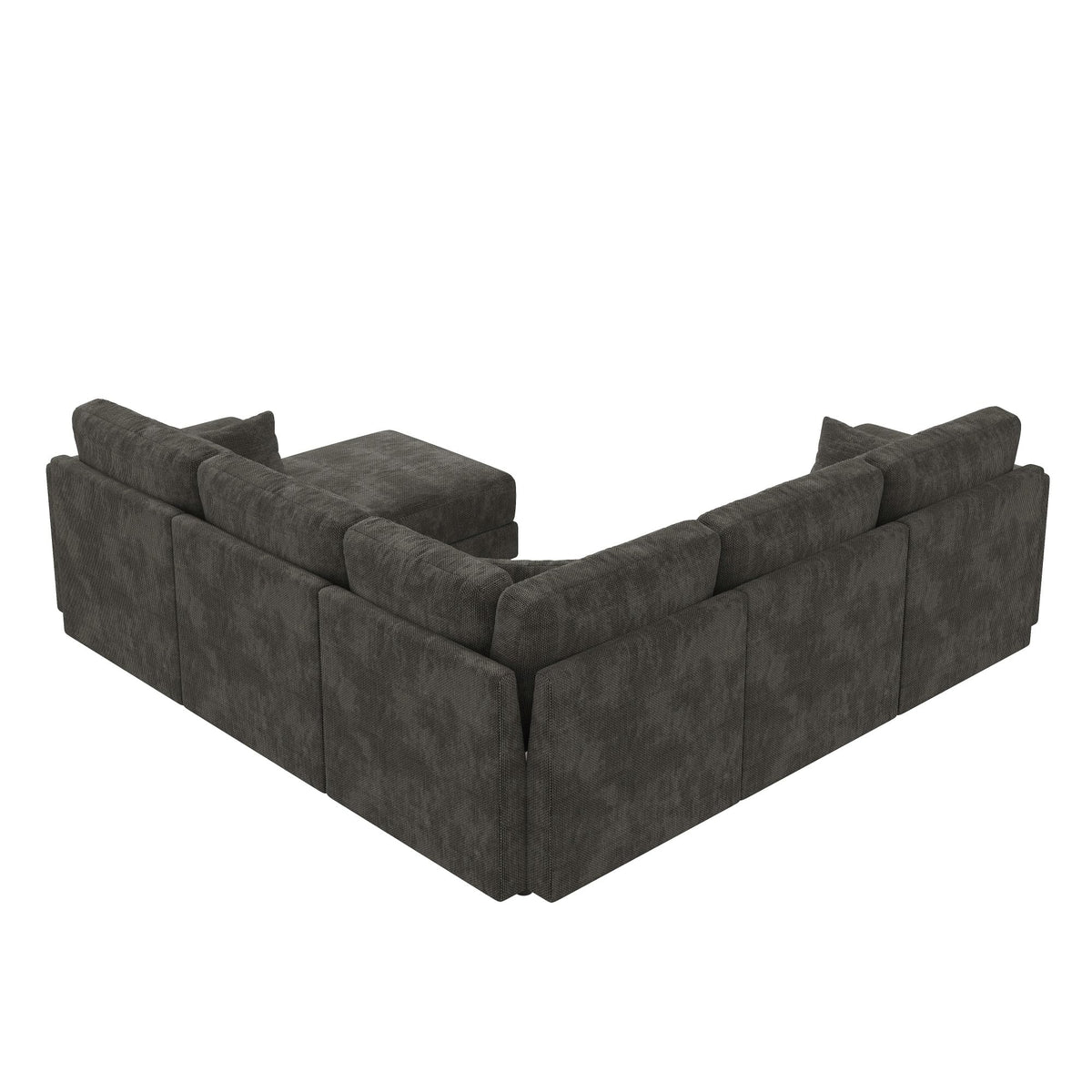 Sofá modular de 6 plazas, sofá esquinero en forma de L/U, puertos USB/tipo C, portavasos y espacio de almacenamiento, tela de chenilla, 7 cojines, salón, dormitorio y oficina, color beige