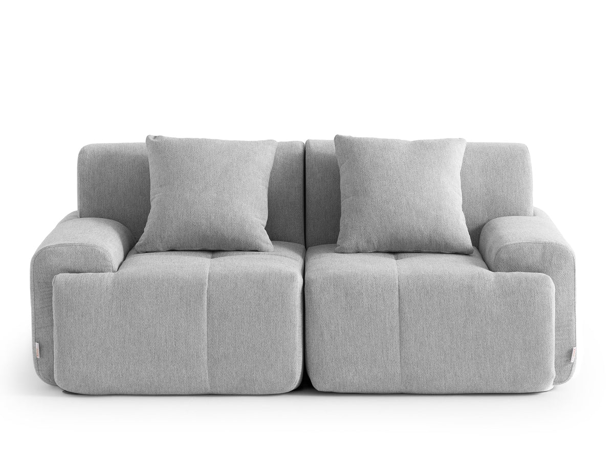 Sofá Modular 3 plazas con Chaise Longue, tapizado en Chenilla, Fundas de Cojines desenfundables (Gris Mineral, 3 plazas con Chaise Longue)