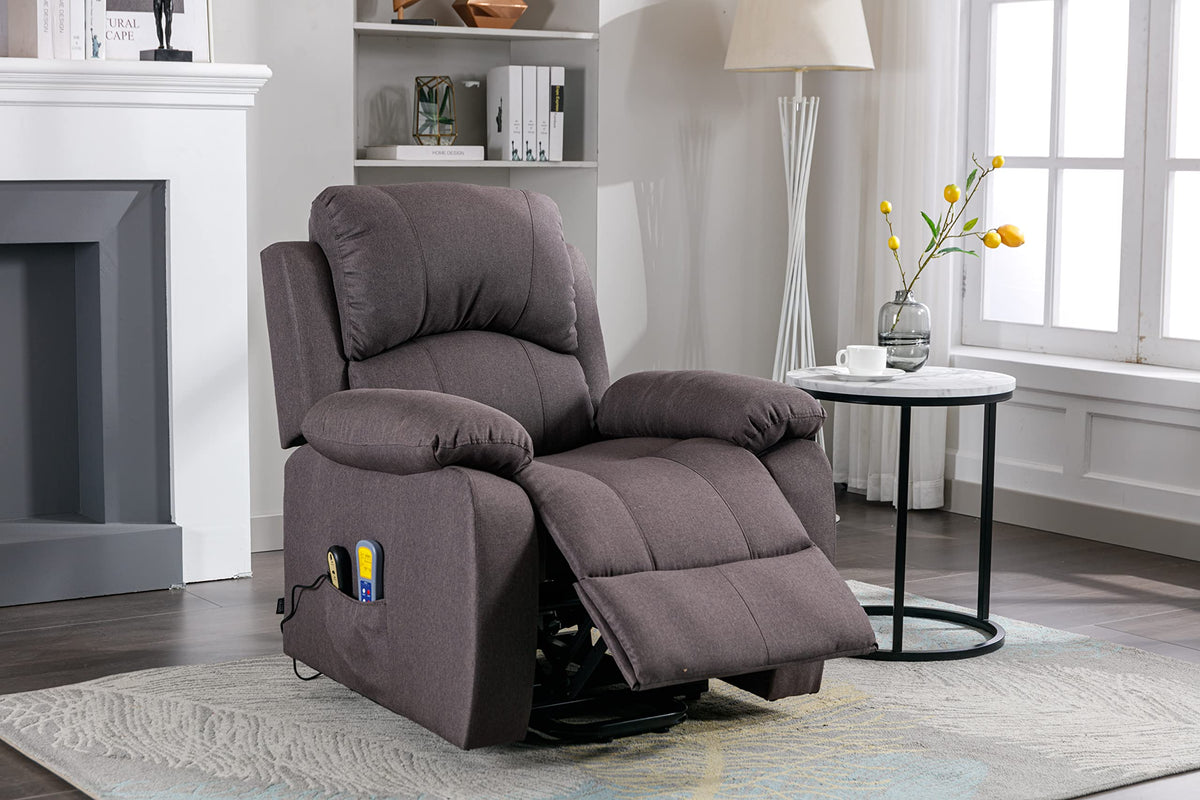 Astan Hogar Sillón Relax con Función Auto-Ayuda (Levanta Personas), Reclinación Eléctrica, Masaje Y Termoterapia, Modelo Ramón AH-AR30920GR