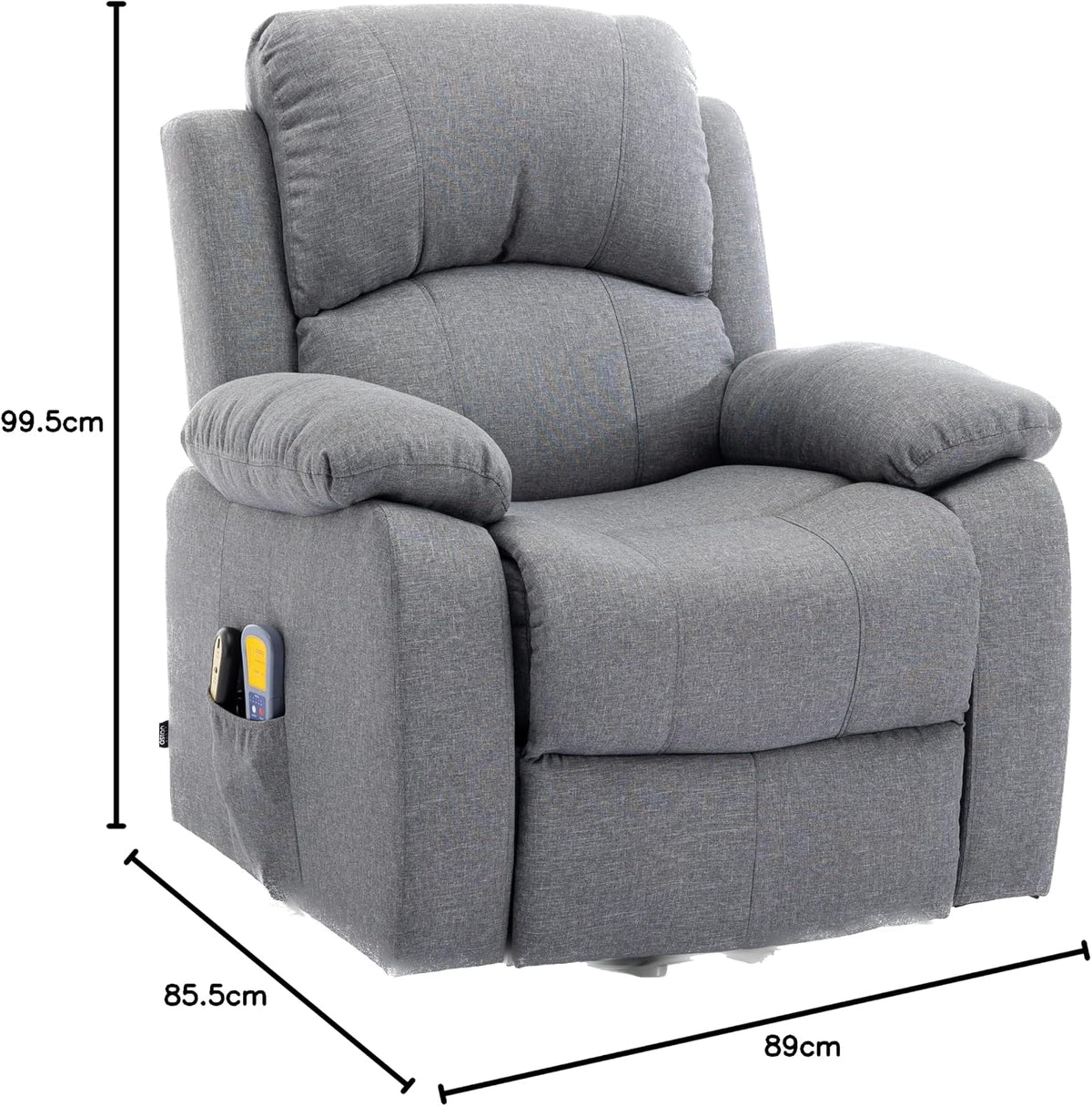 Astan Hogar Sillón Relax con Función Auto-Ayuda (Levanta Personas), Reclinación Eléctrica, Masaje Y Termoterapia, Modelo Ramón AH-AR30920GR