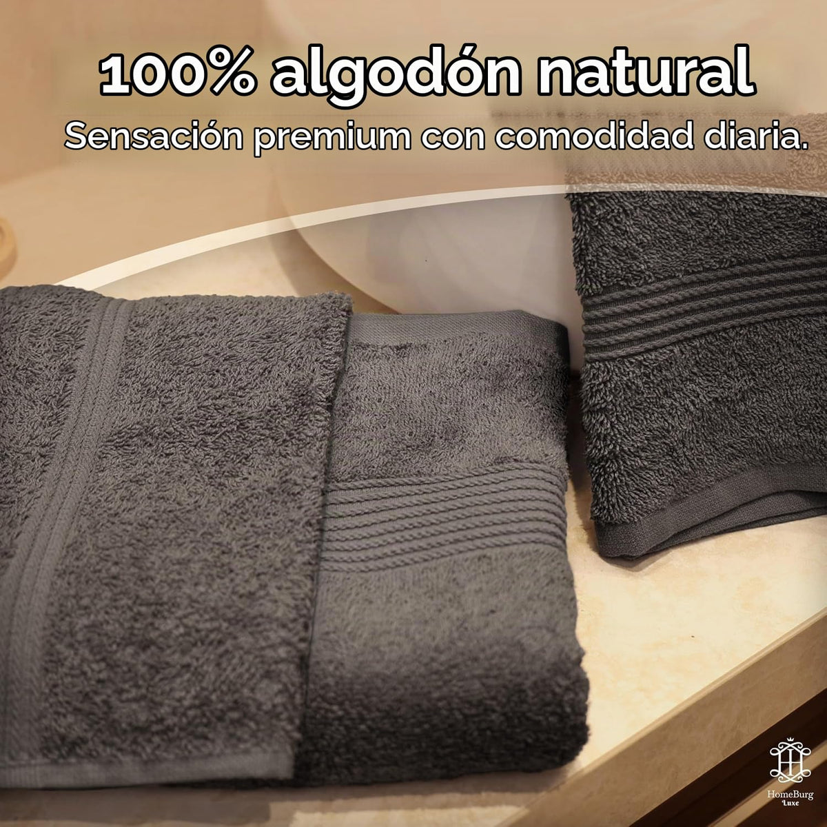 Luxe Set de Toallas 100% Algodón - 8 Piezas, 3 tamaños (30×30, 40×70 y 65×137 cm) - Suaves, absorbentes y de fácil Cuidado, Blanco