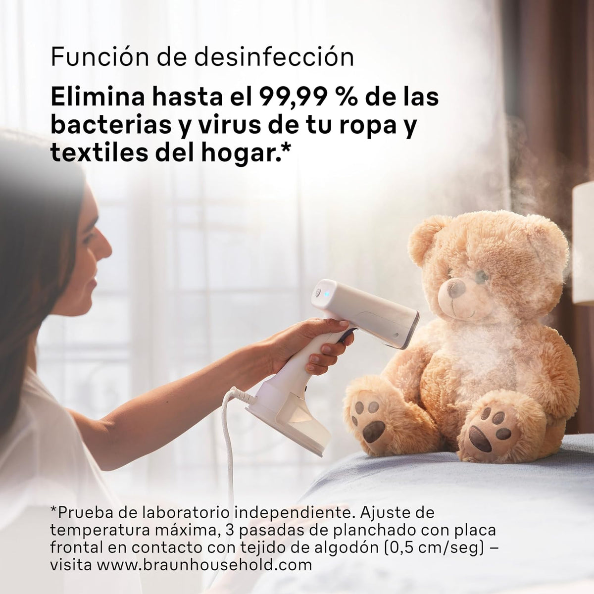 Braun QuickStyle 5 GS5011PU, Plancha Vertical con Doble Placa FreeGlide 3D, Steamer Vertical con Calentamiento Rápido, Vapor 22 g/min, Capacidad 150 ml, 1200W, Blanco/Violeta