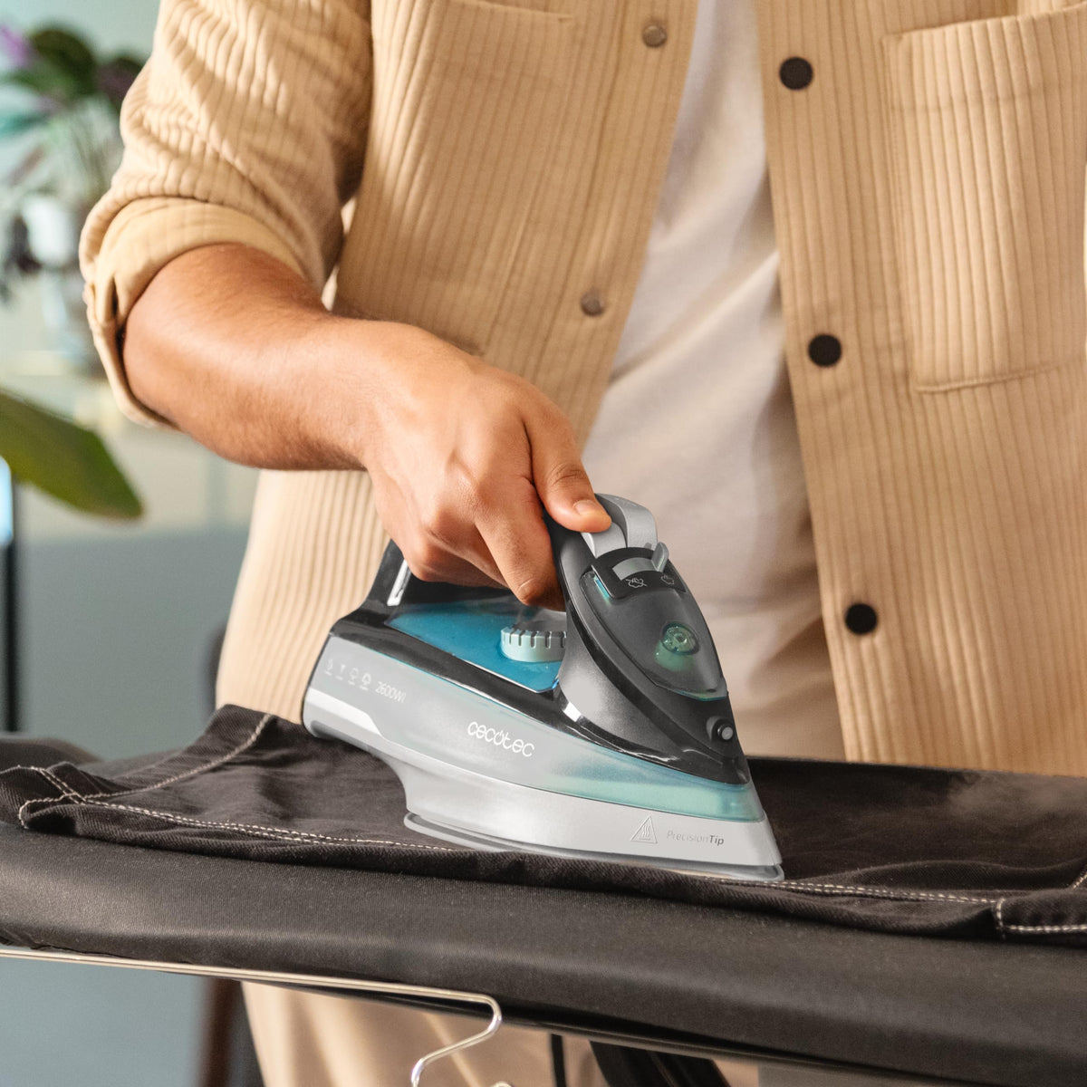 Cecotec Plancha de la Ropa Horizontal Vapor IronHero 3200 Vital. 3200W, Golpe de Vapor 270g/min, Vapor Continuo 70g/min, Suela Gran Resistencia con Deslizamiento Perfecto, Antigoteo