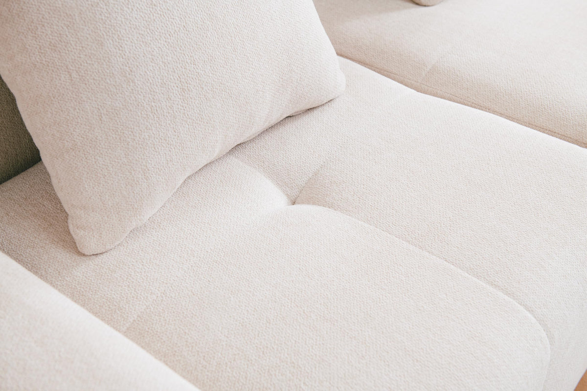 Sofá Modular 3 plazas con Chaise Longue, tapizado en Chenilla, Fundas de Cojines desenfundables (Gris Mineral, 3 plazas con Chaise Longue)