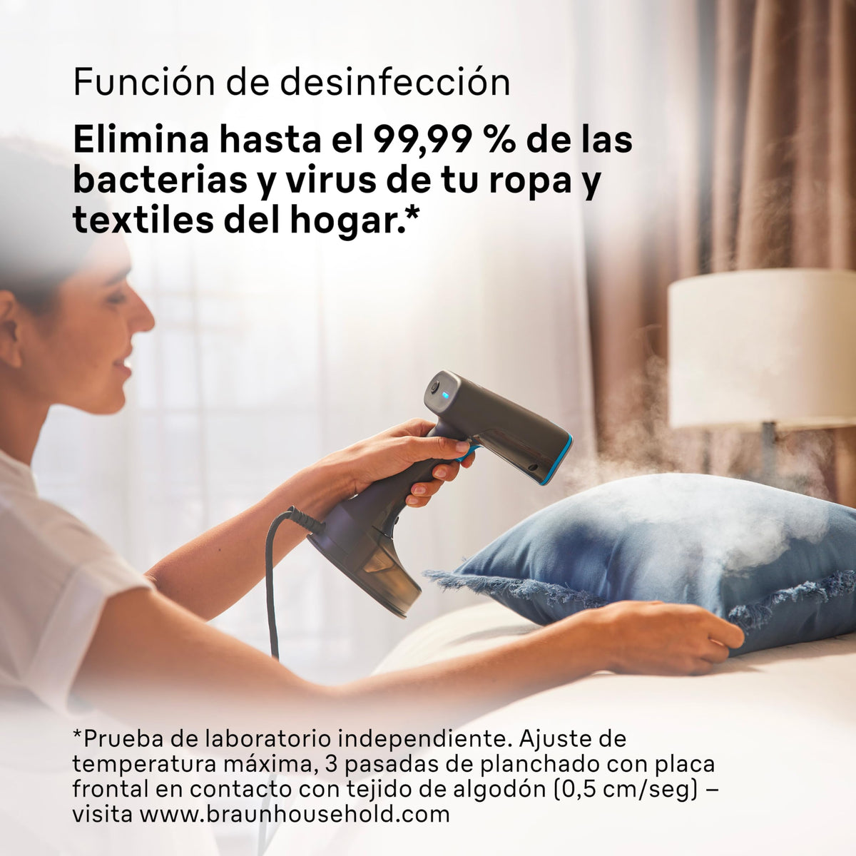 Braun QuickStyle 5 GS5011PU, Plancha Vertical con Doble Placa FreeGlide 3D, Steamer Vertical con Calentamiento Rápido, Vapor 22 g/min, Capacidad 150 ml, 1200W, Blanco/Violeta