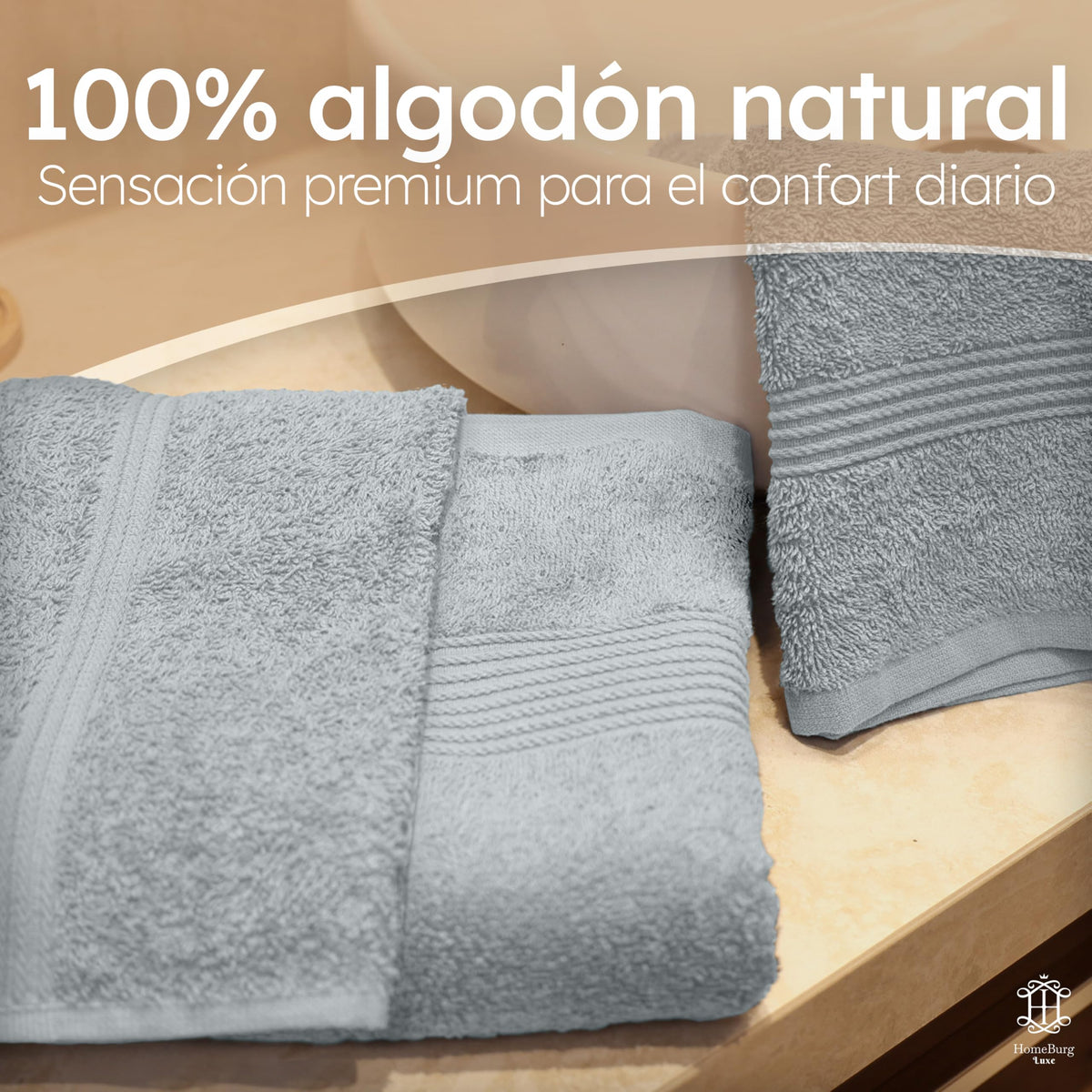 Luxe Set de Toallas 100% Algodón - 8 Piezas, 3 tamaños (30×30, 40×70 y 65×137 cm) - Suaves, absorbentes y de fácil Cuidado, Blanco