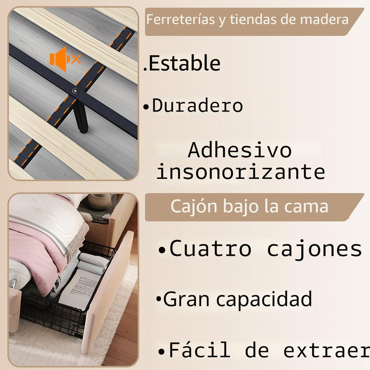 Estructura de Cama 140x200 cm con iluminación LED, Lino, Gris