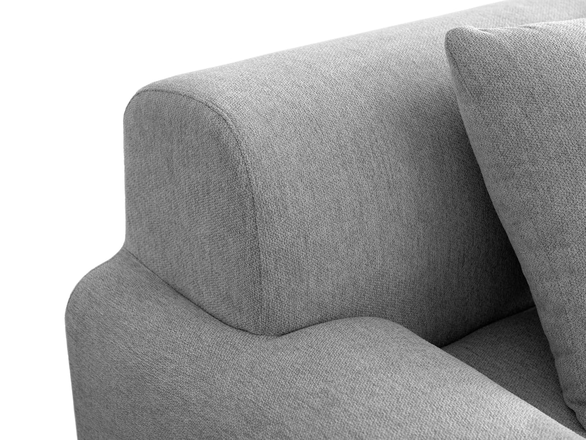 Sofá Modular 3 plazas con Chaise Longue, tapizado en Chenilla, Fundas de Cojines desenfundables (Gris Mineral, 3 plazas con Chaise Longue)