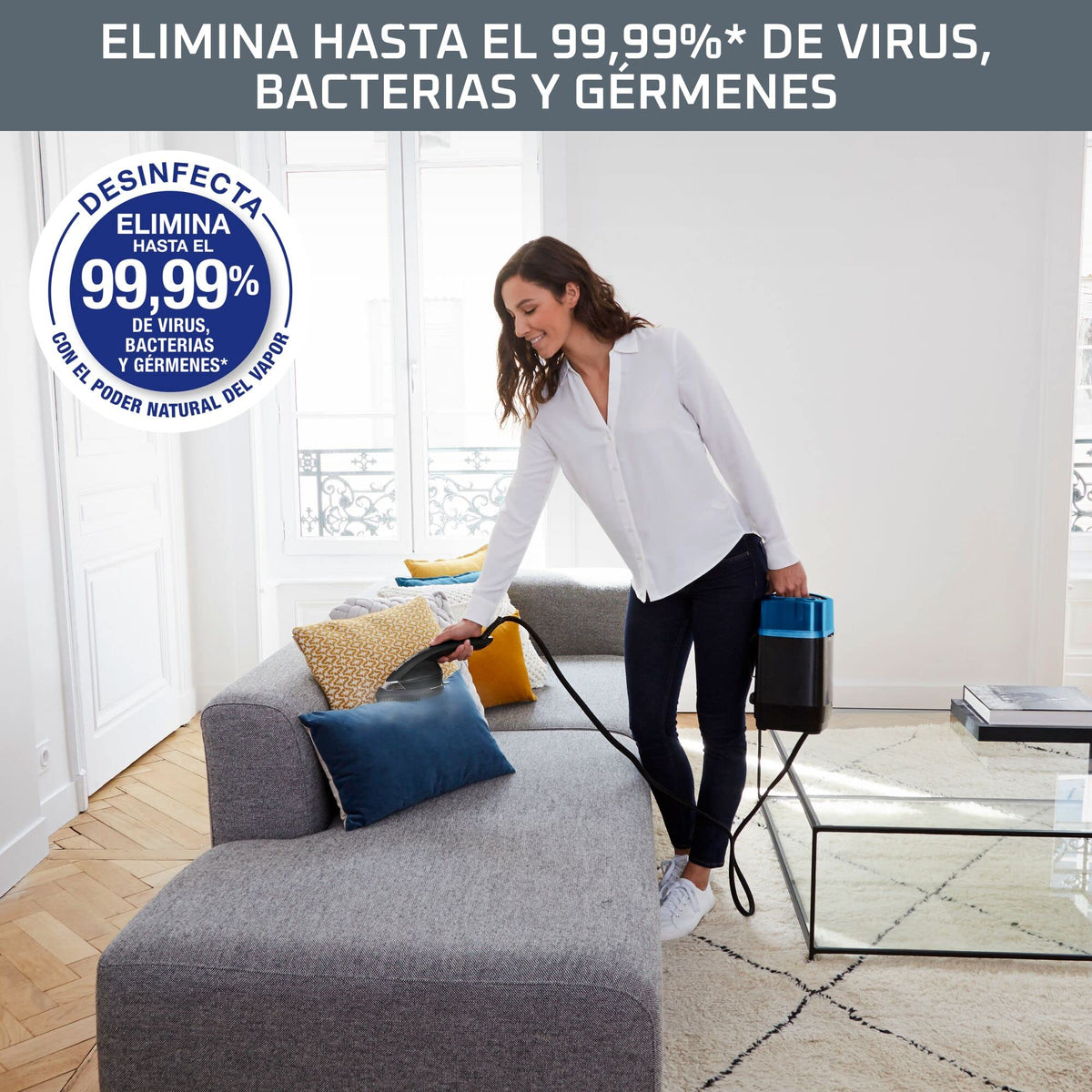 Rowenta Origin Home, Cepillo de vapor vertical, Potencia de 2000 W