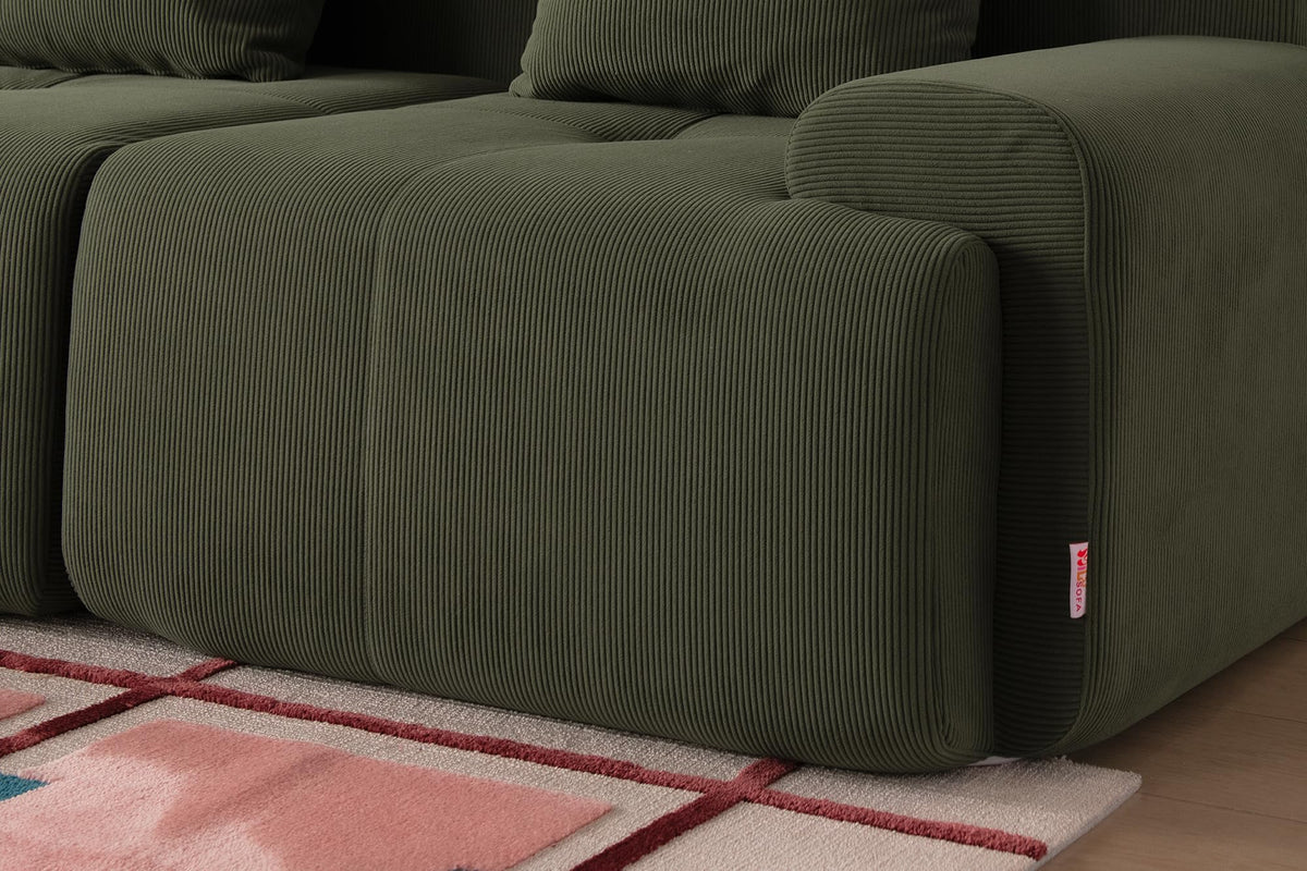Sofá Modular 3 plazas con Chaise Longue, tapizado en Chenilla, Fundas de Cojines desenfundables (Gris Mineral, 3 plazas con Chaise Longue)