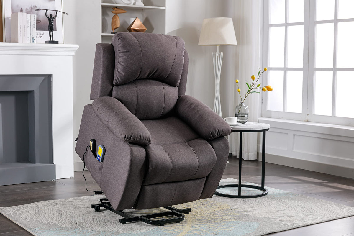 Astan Hogar Sillón Relax con Función Auto-Ayuda (Levanta Personas), Reclinación Eléctrica, Masaje Y Termoterapia, Modelo Ramón AH-AR30920GR