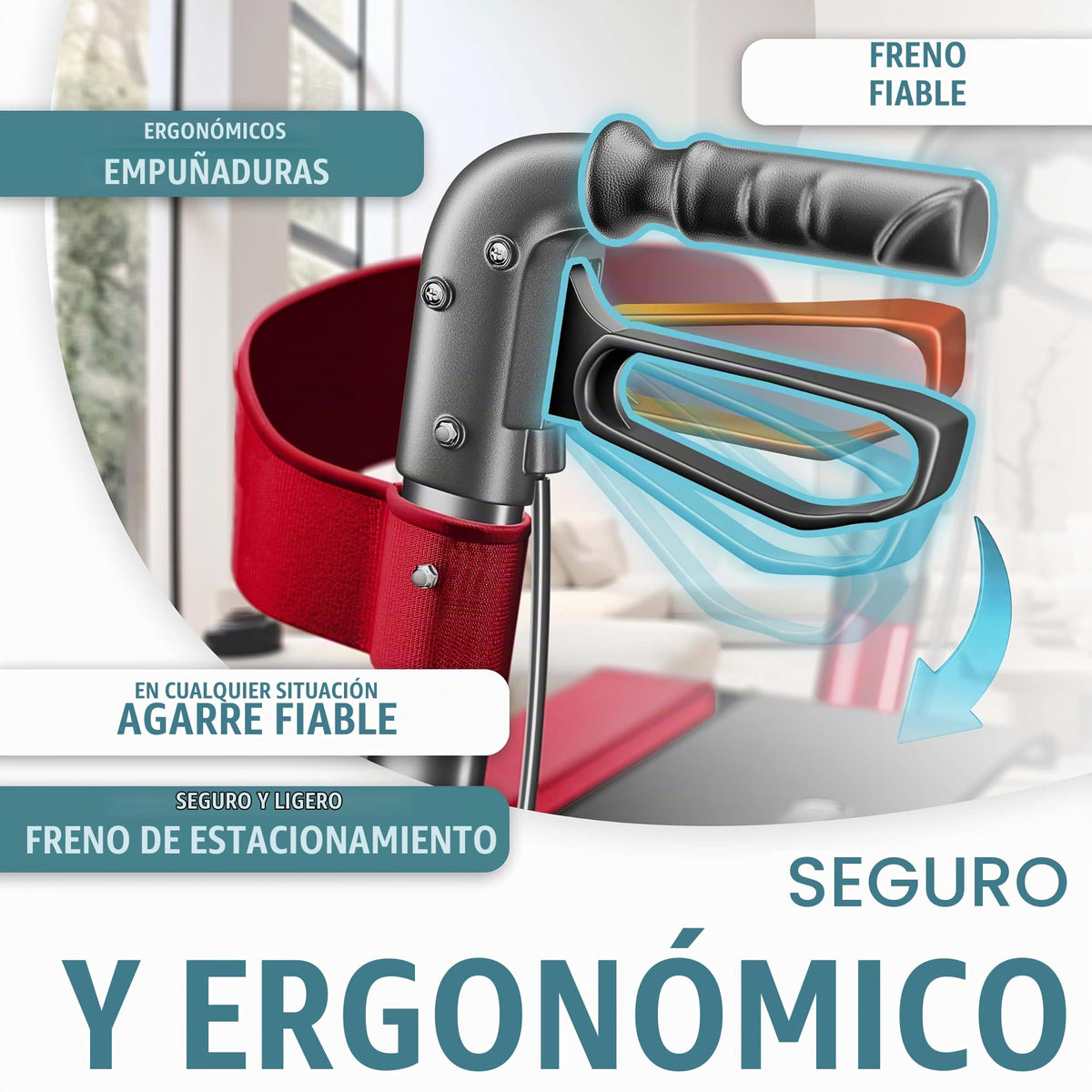 KESSER® Andador plegable con asiento y respaldo, 4 Ruedas/Frenos/Saco de Compra y Porta Bastón, Altura Ajustable 82-94cm, Andador, Carro, Rollator para Ancianos Gris