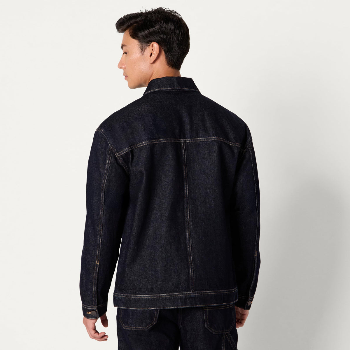 Amazon Essentials Hombre Chaqueta Funcional Vaquera Rígida de Corte Holgado