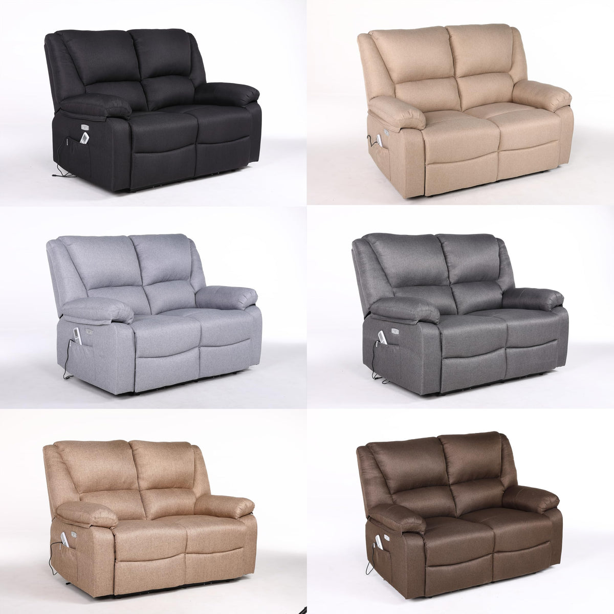 ECODE® Sofa 2 Plazas de Tela con Reclinacion Electrica y Masaje
