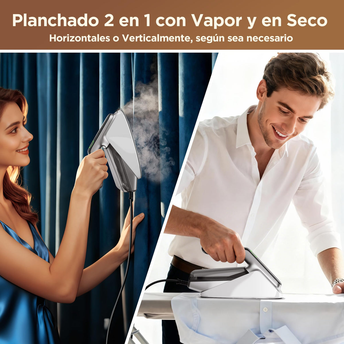 Newbealer Plancha de Vapor 2300W con Turbo Vapor,4 Temperaturas