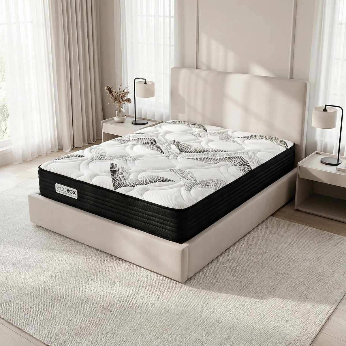 Duérmete Online - Colchón Viscoelástico Selene, Confort Óptimo, Soporte Ergonómico para la Espalda, Altura 30 cm, Alta Firmeza, Antiácaros, Antibacteriano e Hipoalergénico 90 x 190