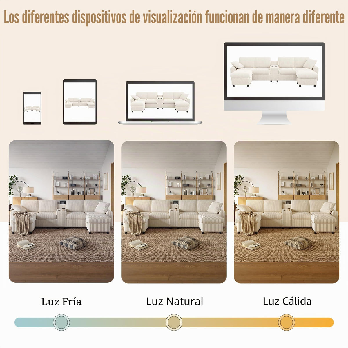 LAKFEW Sofa Cama con Cama Extensible y Taburete Almacenaje, Sofa Rinconera con USB, Lámpara de Lectura, Mesa Plegable con 2 Posavasos, 205x205x85 cm, Gris
