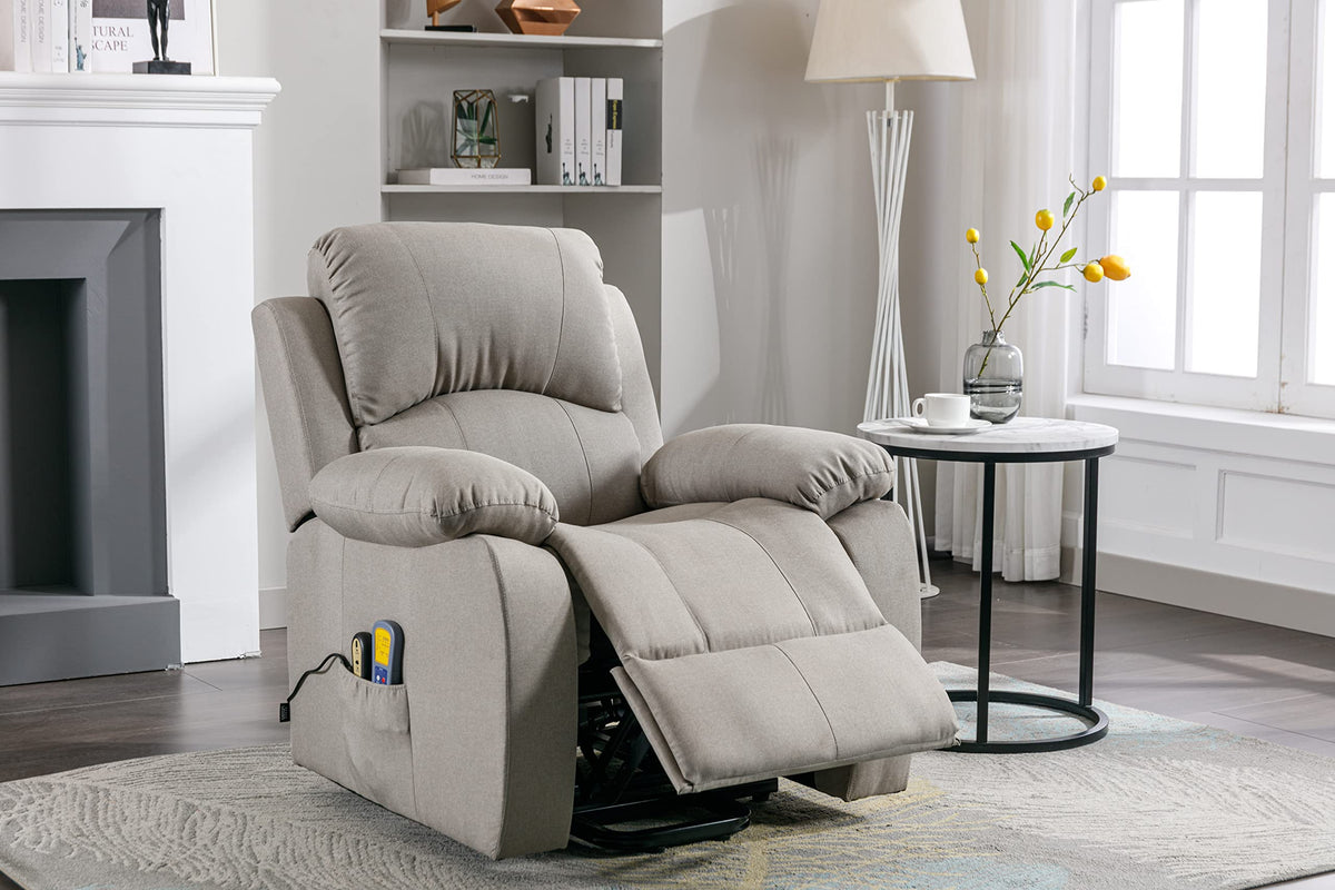 Astan Hogar Sillón Relax con Función Auto-Ayuda (Levanta Personas), Reclinación Eléctrica, Masaje Y Termoterapia, Modelo Ramón AH-AR30920GR