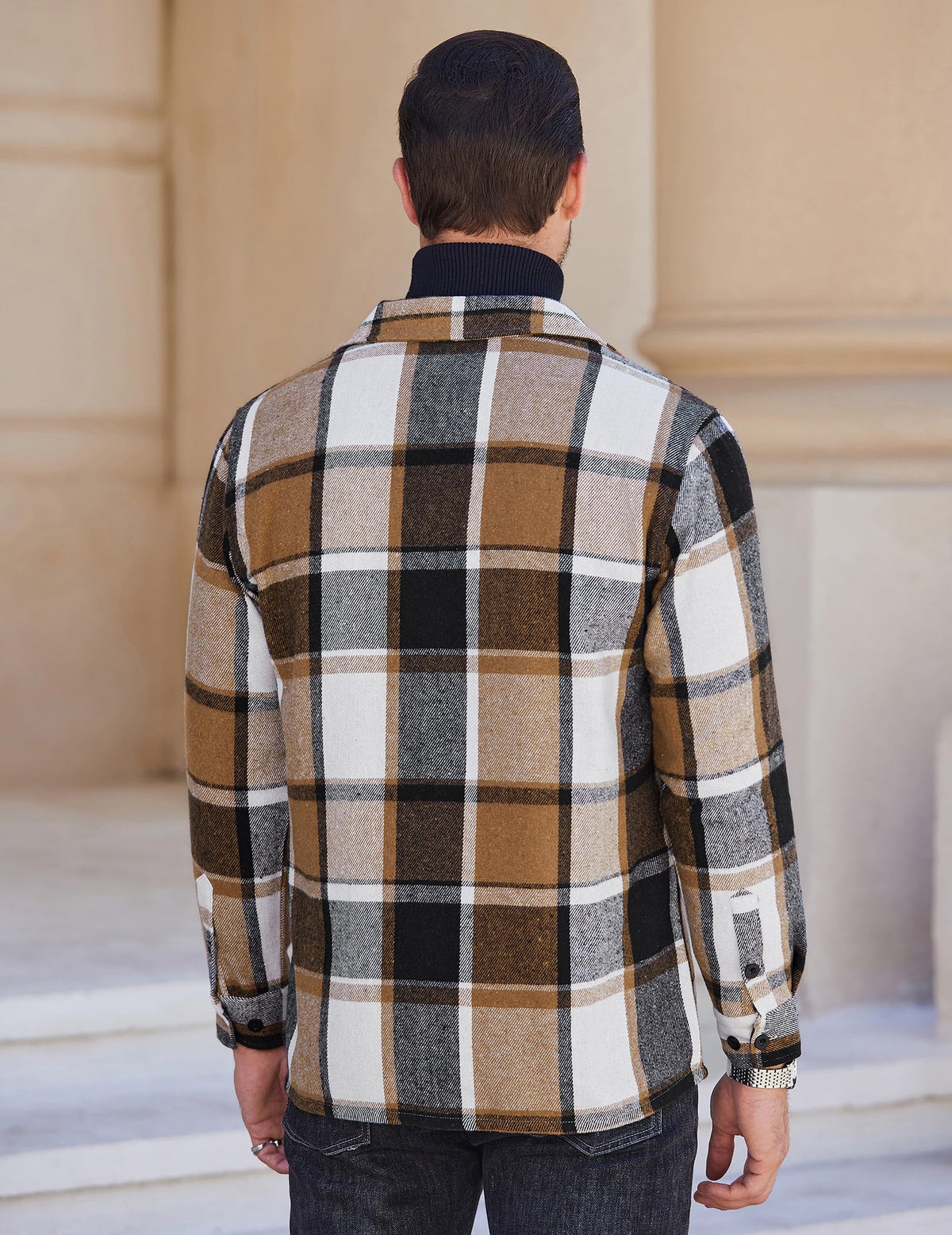 COOFANDY Sobrecamisa Hombre a Cuadros Chaqueta Leñador Casual
