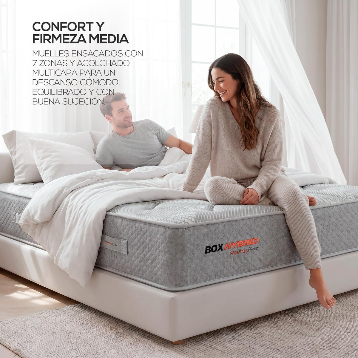 Duérmete Online - Colchón Viscoelástico Selene, Confort Óptimo, Soporte Ergonómico para la Espalda, Altura 30 cm, Alta Firmeza, Antiácaros, Antibacteriano e Hipoalergénico 90 x 190