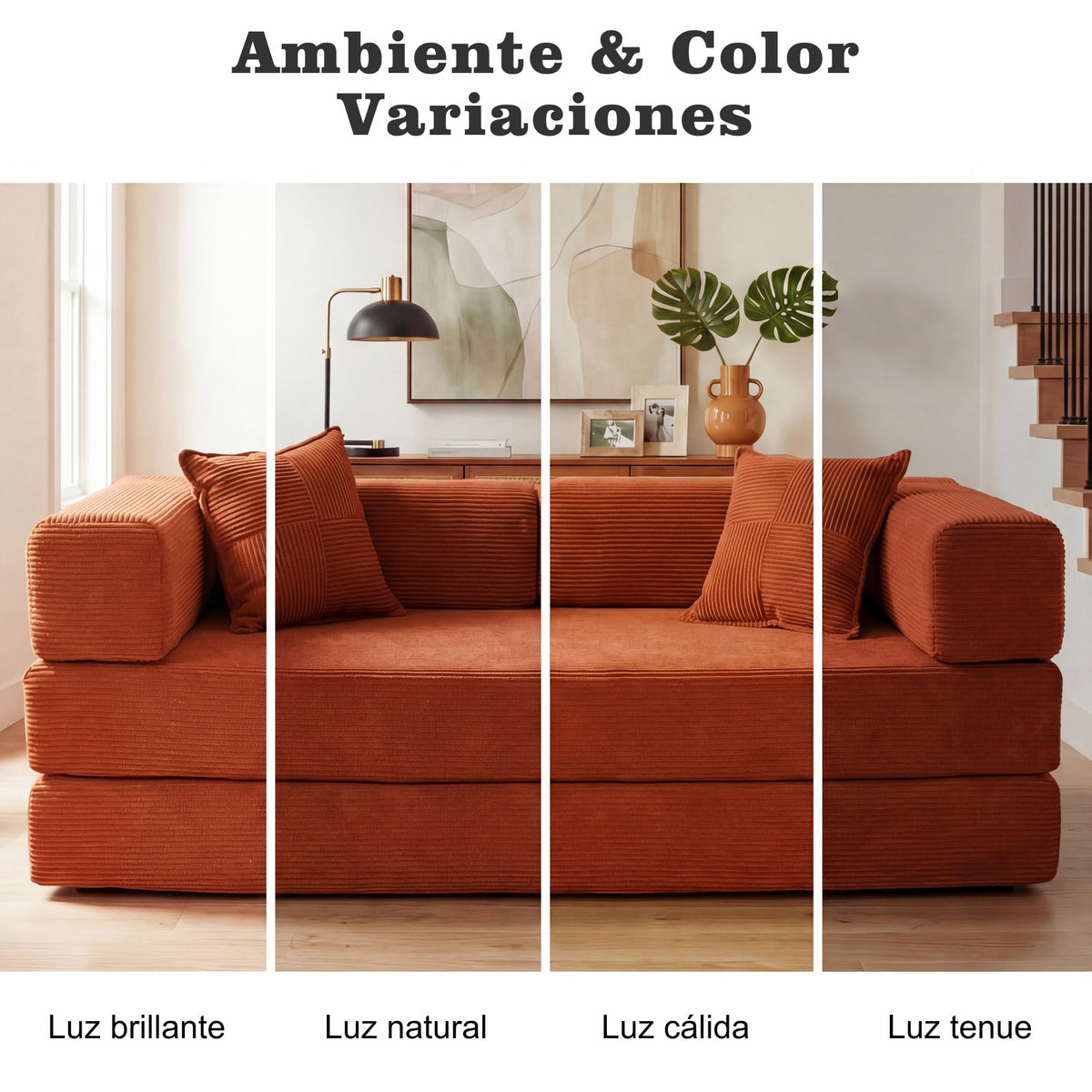 Vipbear Sofá Cama Pana 200×100×70 cm, sofá de Suelo transformable 5 en 1, Espuma de Alta Densidad, Apto para Mascotas y ergonómico, sin Montaje, Verde