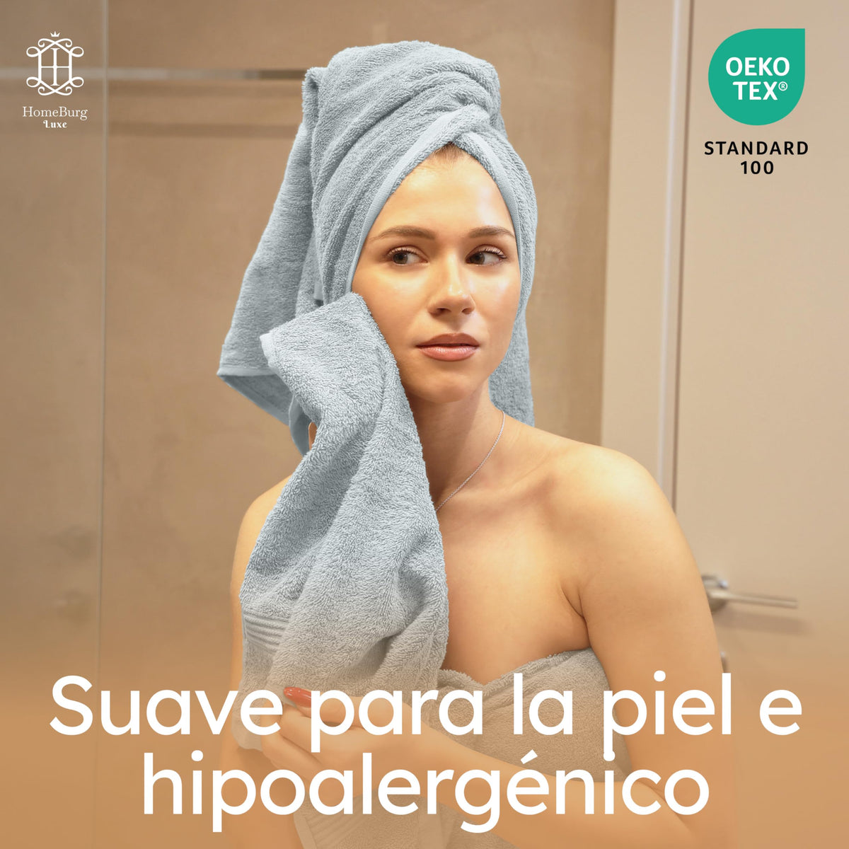Luxe Set de Toallas 100% Algodón - 8 Piezas, 3 tamaños (30×30, 40×70 y 65×137 cm) - Suaves, absorbentes y de fácil Cuidado, Blanco