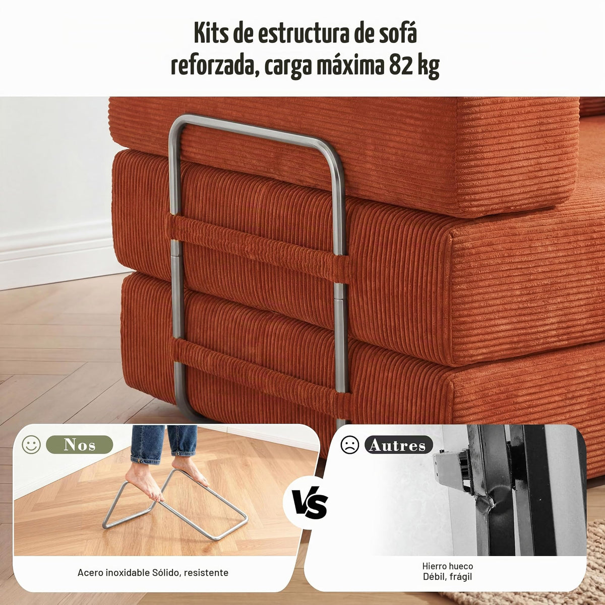 Vipbear Sofá Cama Pana 200×100×70 cm, sofá de Suelo transformable 5 en 1, Espuma de Alta Densidad, Apto para Mascotas y ergonómico, sin Montaje, Verde