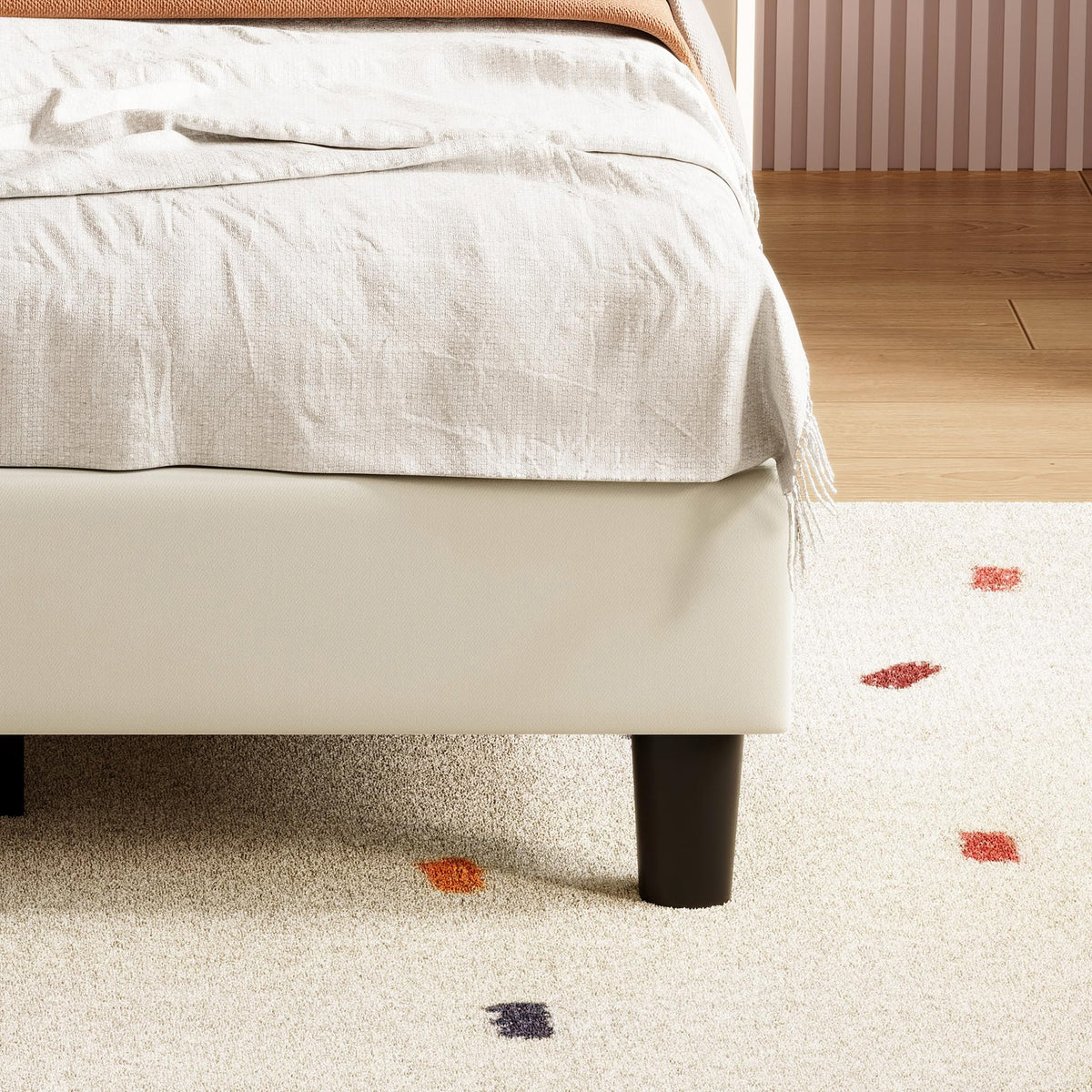 Cama Infantil tapizada 140 x 200 cm con LED, Cama tapizada para niños 140 x 200 con cabecera Ajustable Marco de Camas, Camas de Princesa para Niña en Forma de Corona con Somier(Rosa, 140 x 200)