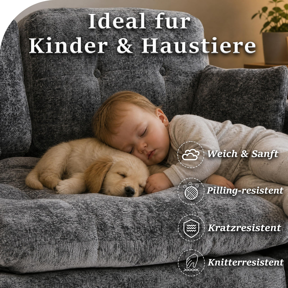 Sofá modular de 3 plazas con función de dormir, asiento extra profundo, felpilla para el hogar, sofá sin marco, sofá cama flexible para salón, verde
