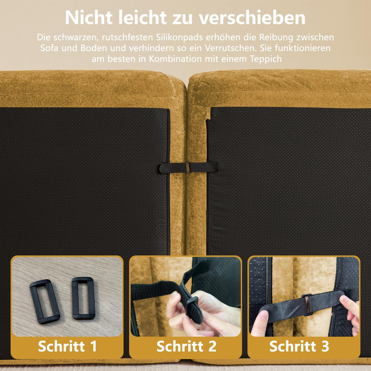 Sofá de esquina en forma de L de 4 plazas con reposapiés, sofá modular Cloud sin marcos de chenilla, sofá de estar suave, antideslizante, combinable de forma flexible, sin montaje, salón color