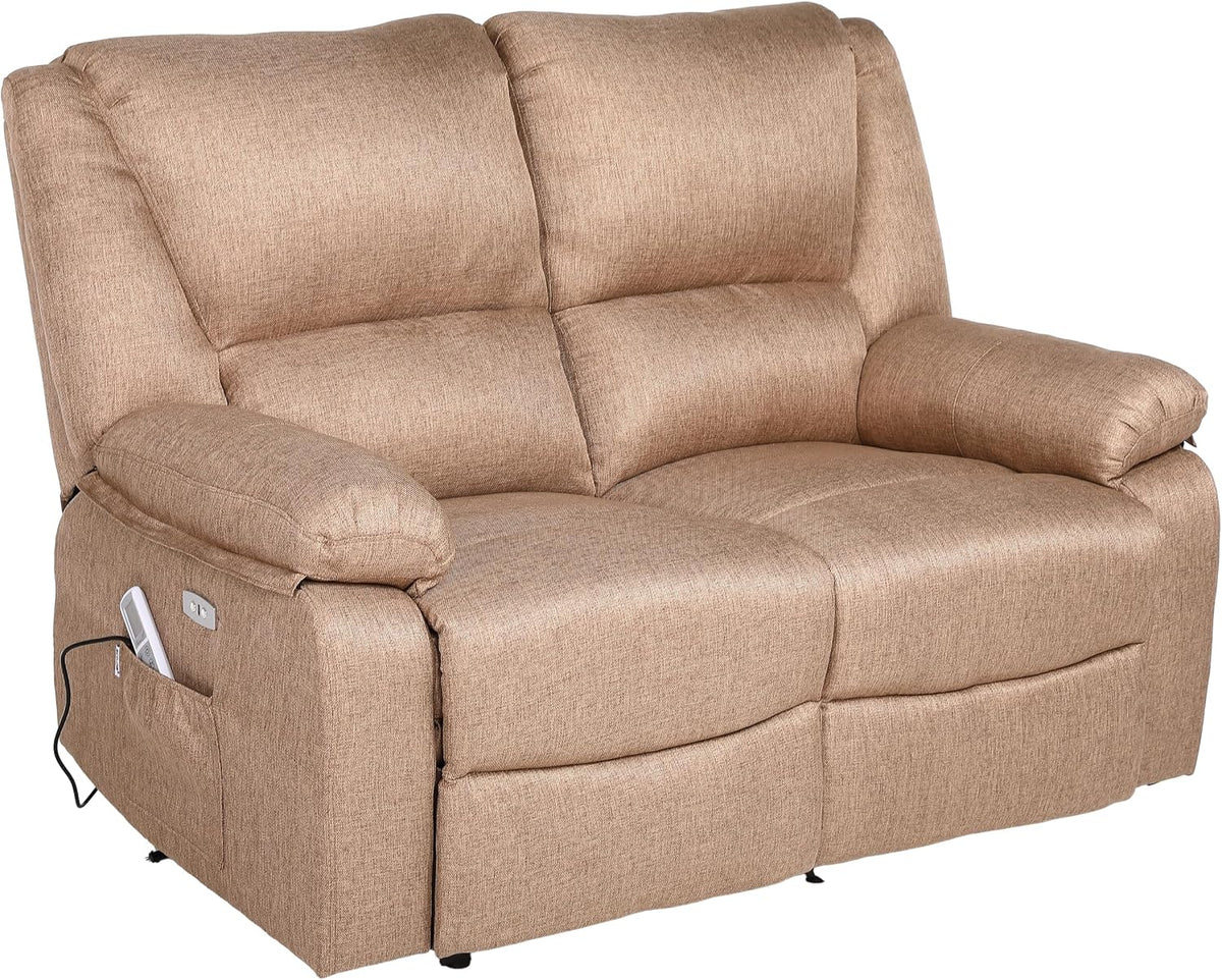 ECODE® Sofa 2 Plazas de Tela con Reclinacion Electrica y Masaje