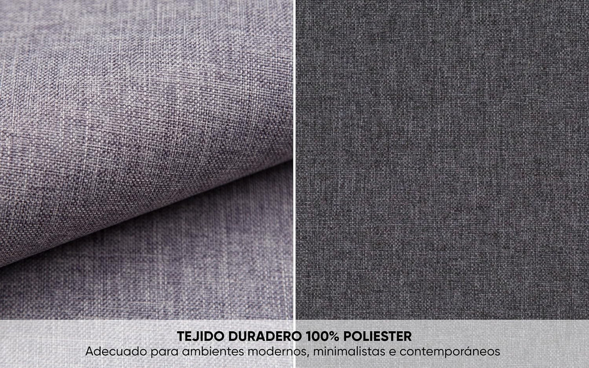 BUDWING Leah Sofá Cama Esquinero 3 Plazas - Chaise Longue Reversible y 2 Cojines Decorativos – Tapizado en Poliéster – Estilo Moderno – 233x124x69 cm – Gris Bicolor