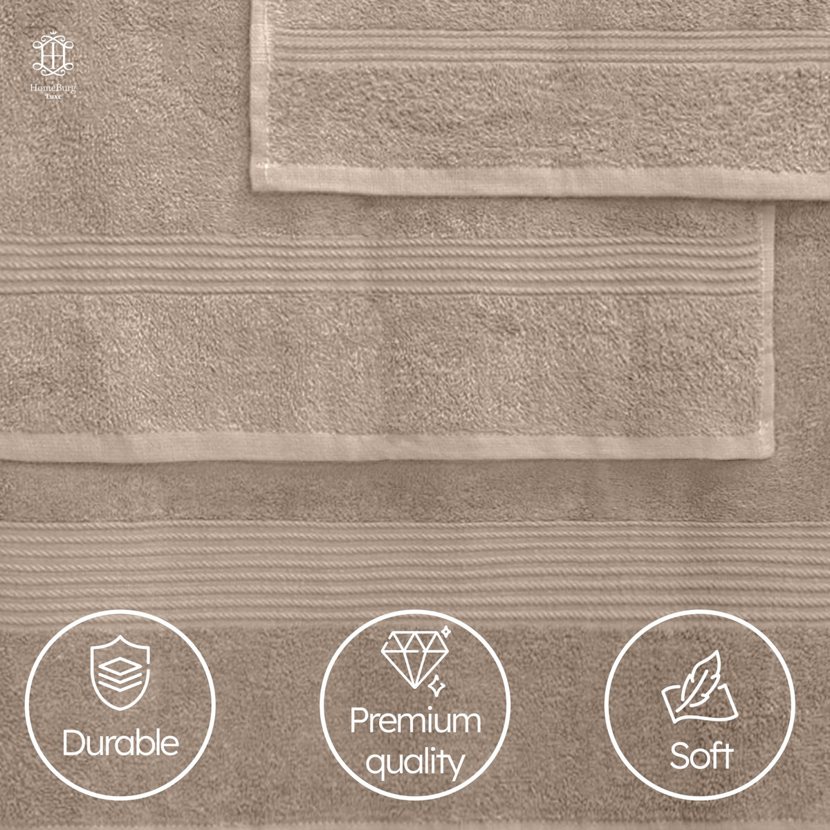 Luxe Set de Toallas 100% Algodón - 8 Piezas, 3 tamaños (30×30, 40×70 y 65×137 cm) - Suaves, absorbentes y de fácil Cuidado, Blanco