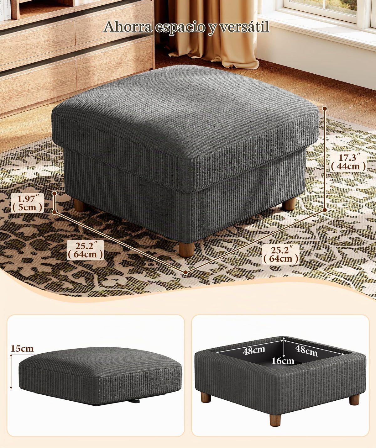 Kidirect Sofá de Pana de 3 plazas, 221 cm cómodo sofá de 53 cm Asientos Extra Profundos, sofá de salón Montaje sin Herramientas sofá Grande con 2 Cojines, sofá Moderno para Oficina,Verde Bosque