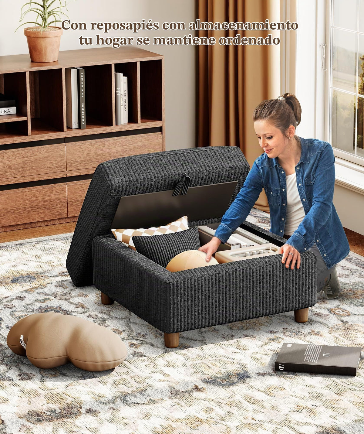 Kidirect Sofá de Pana de 3 plazas, 221 cm cómodo sofá de 53 cm Asientos Extra Profundos, sofá de salón Montaje sin Herramientas sofá Grande con 2 Cojines, sofá Moderno para Oficina,Verde Bosque