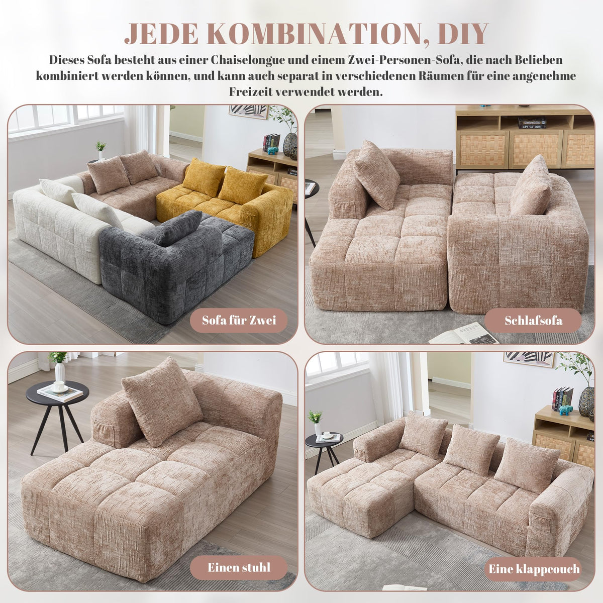 Soweiz Sofá L, seccional de 3 plazas, sofá con chaise longue y reposabrazos, 3 cojines, bolsillo lateral para mando a distancia, 250 x 158 x 60 cm