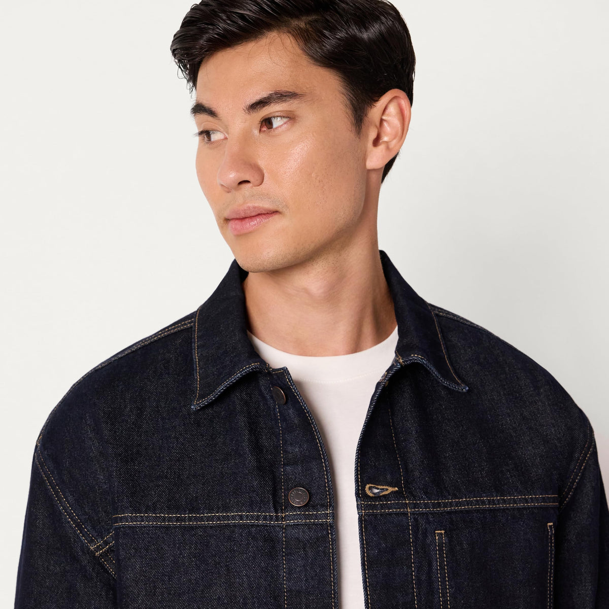 Amazon Essentials Hombre Chaqueta Funcional Vaquera Rígida de Corte Holgado